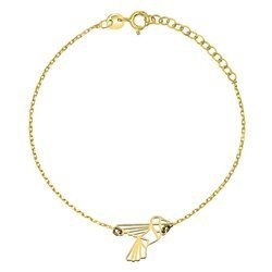 Gold-plated origami hummingbird celebrity bracelet