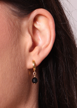 3 cm gold-plated, faceted hoop earrings