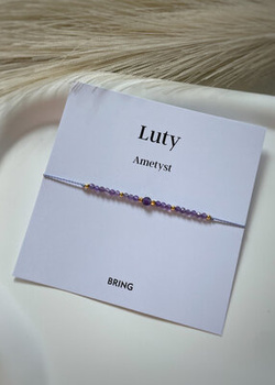 Birthstone Bracelet for February Gold-Plated Silver