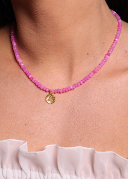 Necklace made of natural spinel stones