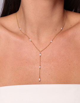 Necklace made of natural stones dendritic agate gold-plated toggle with a pendant