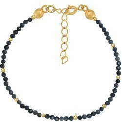 Gold-plated silver bracelet with 2 mm sapphires natural stones