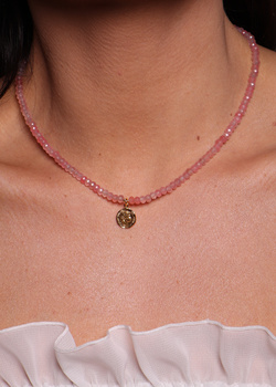 Necklace made of natural spinel stones