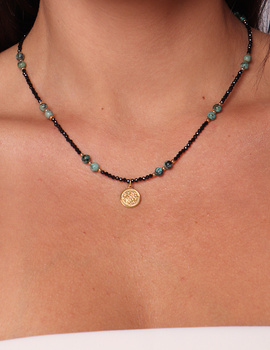 Necklace made of natural spinel stones