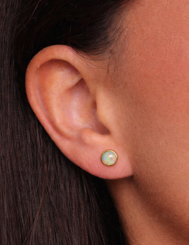 Kolczyki pozłacane sztyfty - opal