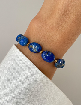 Bracelet on rubber band agate mossy with hematite - abundance, confidence, optimism