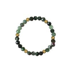 Elastic ring, natural zoisite stones with ruby