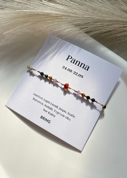 Bracelet with zodiac sign Virgo gold-plated beads