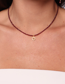 Necklace made of natural spinel stones