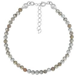 Silver bracelet with natural stones botswana agate 3mm