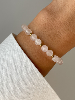 Bracelet on rubber band agate mossy with hematite - abundance, confidence, optimism