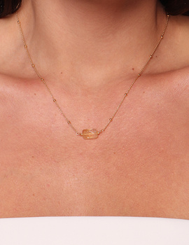 Necklace made of natural stones dendritic agate gold-plated toggle with a pendant