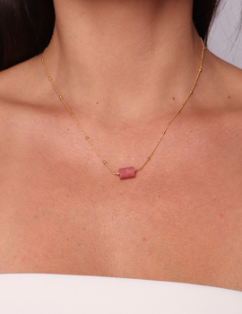 Necklace made of natural stones dendritic agate gold-plated toggle with a pendant