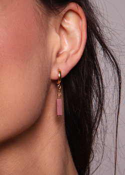 3 cm gold-plated, faceted hoop earrings