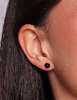 3 cm gold-plated, faceted hoop earrings