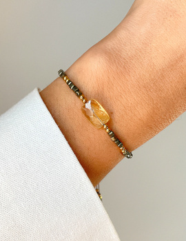 Bracelet Natural Stones Rose Quartz and Rhodochrosite