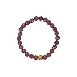 Elastic ring with natural garnet stones