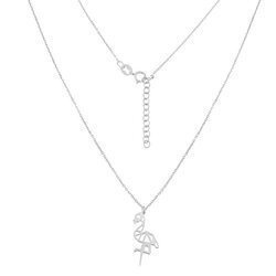 Silver flamingo celebrity necklace