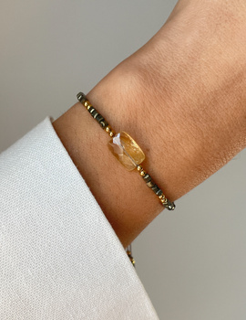 Bracelet Natural Stones Rose Quartz and Rhodochrosite