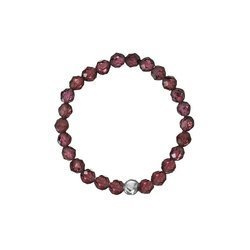 Elastic ring with natural garnet stones