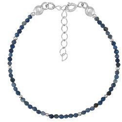 Silver bracelet with natural stones sodalite 2 mm