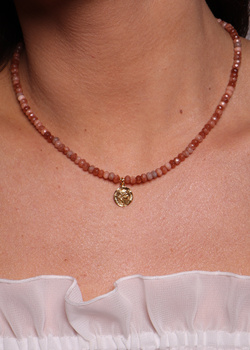 Necklace made of natural spinel stones