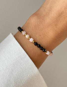 Bransoletka Talizman ochrony i kreatywności - czarny turmalin, opal, hematyt