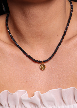 Necklace made of natural spinel stones