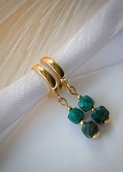 3 cm gold-plated, faceted hoop earrings