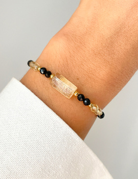 Bransoletka na nici z czarnym turmalinem i cytrynem - ochrona i dobrobyt