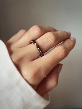 Gold-plated elastic garnet ring, ball