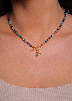 Necklace made of natural spinel stones