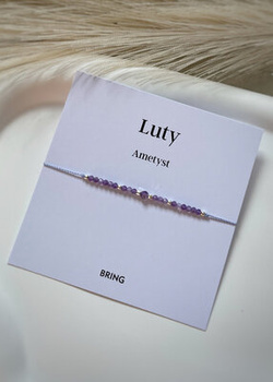 Birthstone Bracelet for February Silver