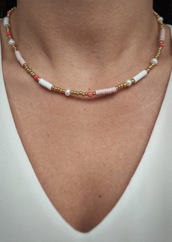 Necklace Katsuki Beads and Natural Pearls