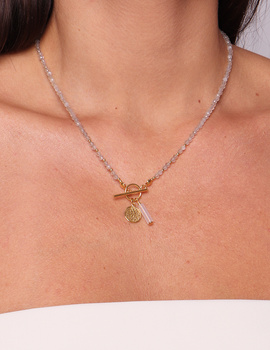 Naszyjnik kamień księżycowy toggle z zawieszką