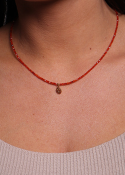 Necklace made of natural spinel stones