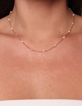 Necklace made of natural stones dendritic agate gold-plated toggle with a pendant