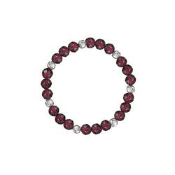 Elastic ring with natural garnet stones