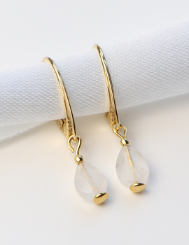 3 cm gold-plated, faceted hoop earrings