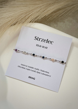 Bracelet Sagittarius zodiac silver balls