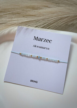 Birthstone Bracelet for March Gold-Plated Silver