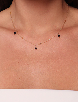 Necklace made of natural stones dendritic agate gold-plated toggle with a pendant