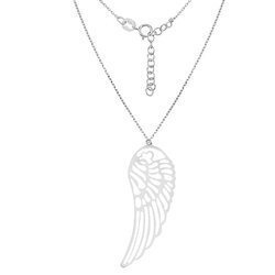 Silver celebrity angel wing necklace