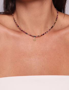 Necklace made of natural spinel stones