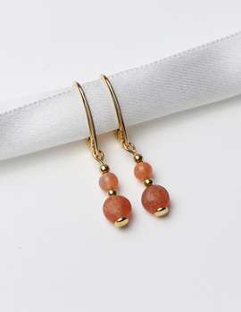 3 cm gold-plated, faceted hoop earrings