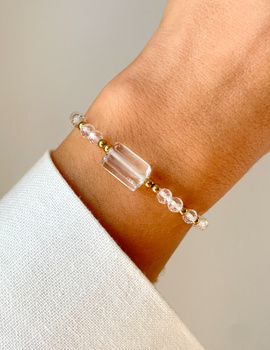 Bracelet Natural Stones Rose Quartz and Rhodochrosite