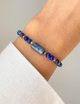 Bransoletka na nici z lapis lazuli - mądrość, komunikacja