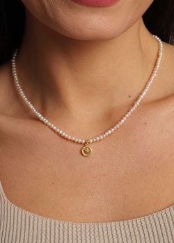 Pearl Necklace "Mia" gold-plated silver  with a pendant