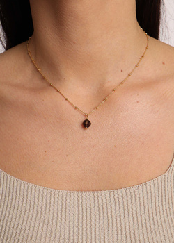 Necklace made of natural stones dendritic agate gold-plated toggle with a pendant