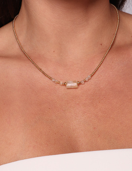 Naszyjnik z kamieni naturalnych cytryn hematyt - Talizman odwagi i bogactwa